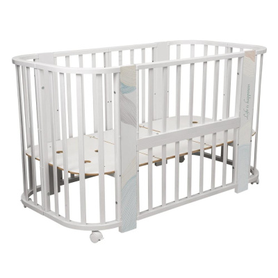 Кровать-трансформер с поперечным маятником Indigo Green Line 5 в 1 волна 01